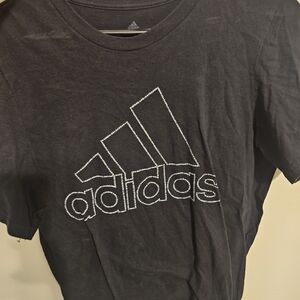Adidas Black Tee with White Logo